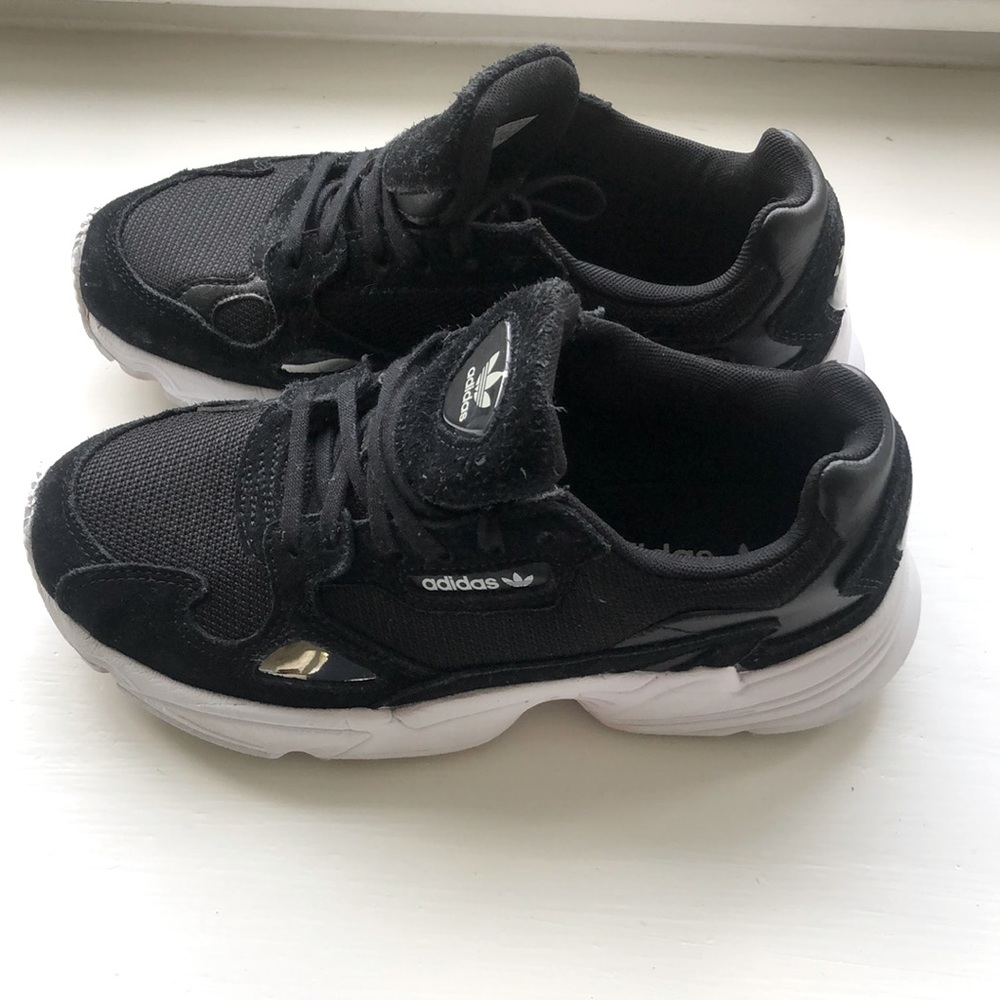 Adidas Originals Falcon Black.  EUC.